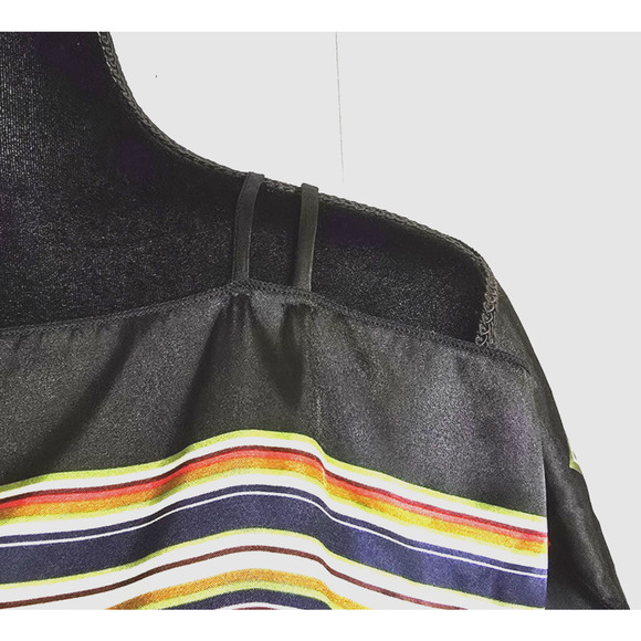 VTG NWOT Topia Womens XL Y2K 90s Tunic Bold Floral Striped Smocked Cinched Waist - Picture 4 of 6